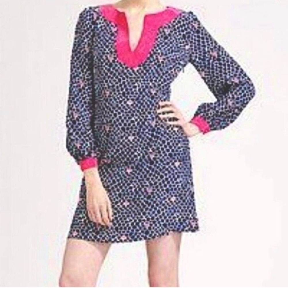Lilly Pulitzer pink blue white silk seashell design tunic/dress Sz 2